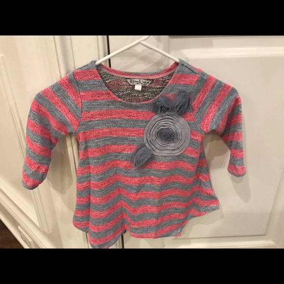 Pippa & Julia striped pink & grey sweater Size 4 - Picture 1 of 4